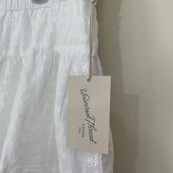 Universal Thread NWT Cotton Eyelit Mini Skirt White Flare Tiered ~ Size L - Picture 4 of 13